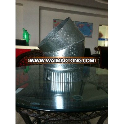 CE and galvanized chimney pipe single wall chimney 45 degree elbow for wood burning stove